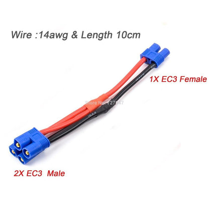 XT60 XT30 XT30U T Plug EC5 EC3 EC2 JST Parallel Battery Connector Cable Extension Y Splitter Plug Adapter for FPV Drone RC parts - RCDrone