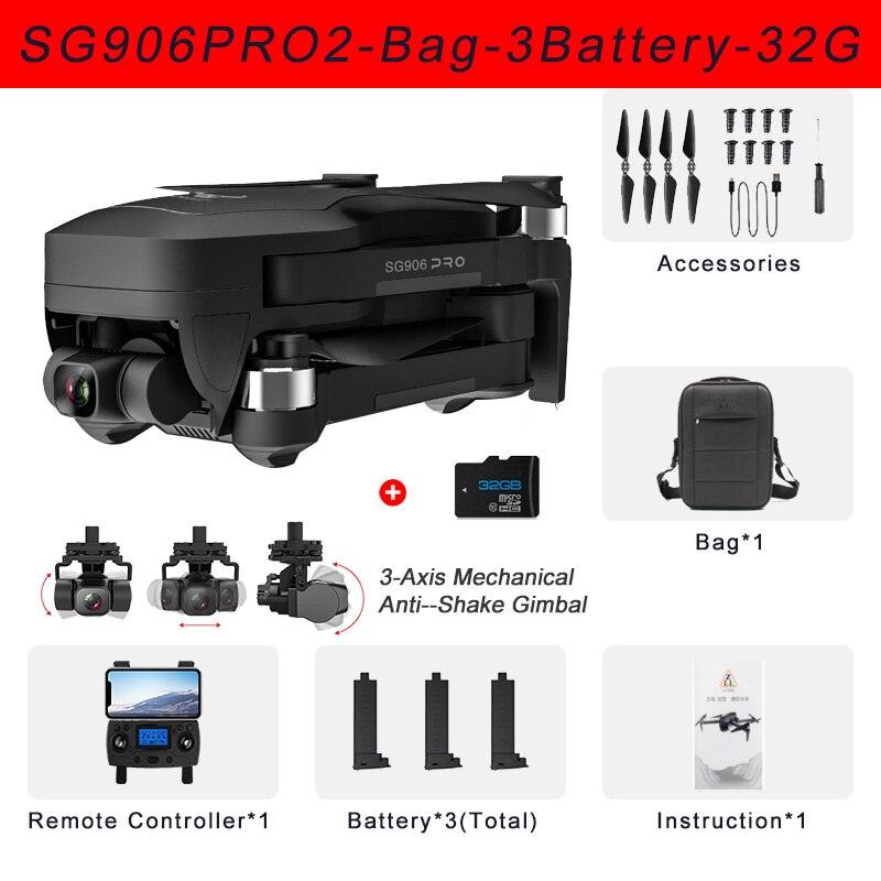 JINHENG SG906 Max GPS Drone - 4K HD Professional Three-Gimbal Obstacle Avoidance Brushless Foldable RC Quadcopter With Camera HD 5G Wifi Aerial Professional Camera Drone - RCDrone