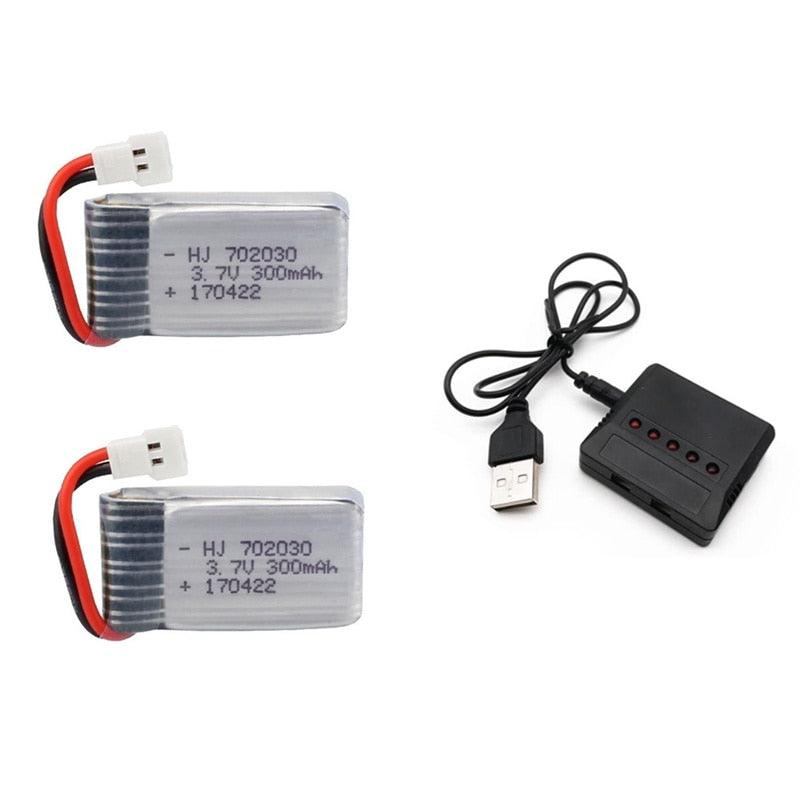 3.7V 300mAH Lipo Battery With Charger For RC Drone Udi U816 U830 F180 E55 FQ777 FQ17W Hubsan H107 Syma X11C FY530 RC Drone Battery - RCDrone