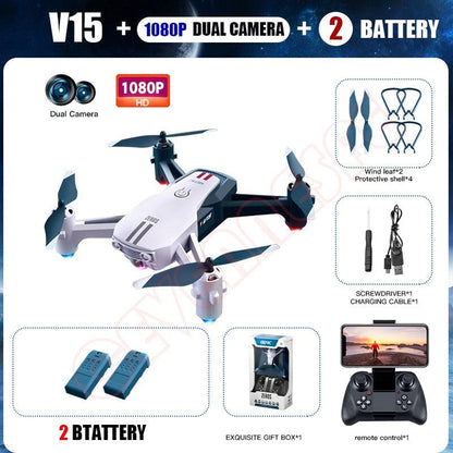 V15 Drone - 2023 New Mini Drone 4k Profesional Dron With 1080P HD Camera RC Drones Collapsible Quadcopter Airplane Remote Control Toys - RCDrone