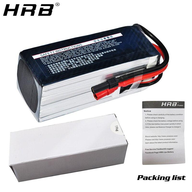 HRB Lipo 6S Battery 16000mah - 22.2V AS150 XT150 XT90 XT90-S Deans T XT60 EC5 RC Multicopter Airplane Helicopter Skateboard Parts - RCDrone