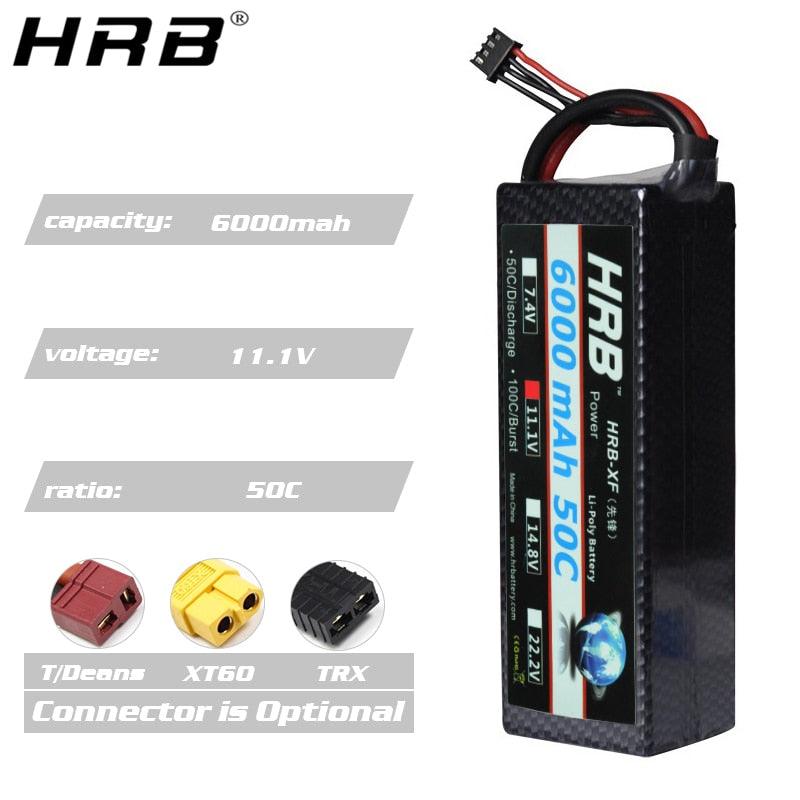 HRB 3S 11.1V Lipo Battery - 3000mah 3300mah 3600 4000mah 4200 5200mah 6000mah 7000mah T Deans XT60 Plug RC Car Parts Hard Case - RCDrone