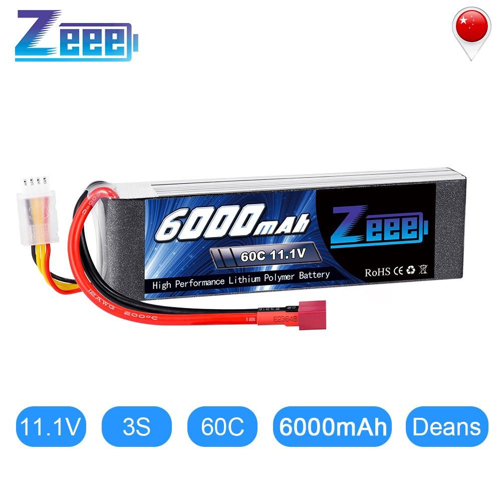 Zeee Lipo Battery 11.1V 6000mAh 60C 3S Lipo Battery Deans Plug 3S Lipo for FPV RC Car Helicopter Racing Hobby FVP Battery Parts - RCDrone