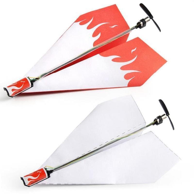 1pc Random Color Airplane Rc Folding Paper Model DIY Motor Power Rc Plane Kids Toy Airplane Model - RCDrone