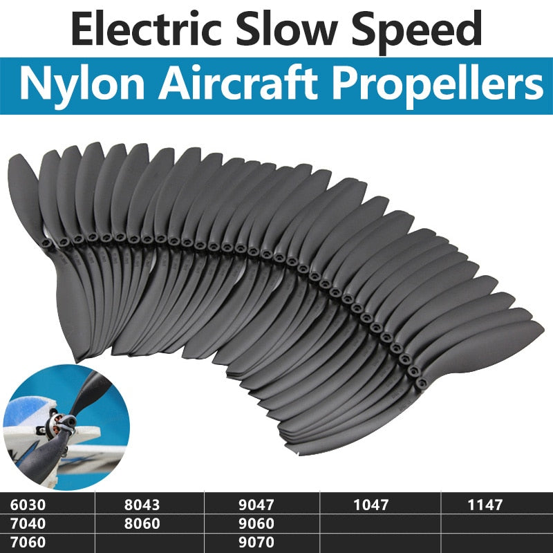 Electric Slow Speed Nylon Aircraft Propellers 6030 8043 9047 1047 11