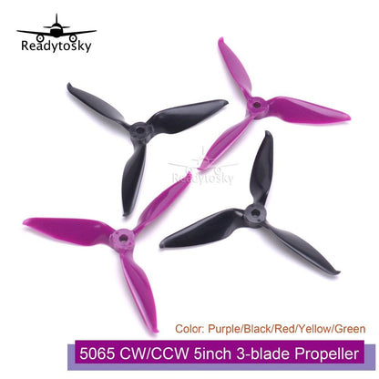 5inch 3-blade FPV Propeller - 10 Pairs (20pcs) 5065 R5.65 CW CCW Paddles for 250mm 260mm RS2306 QAV250 210 FPV RC Racing Drone - RCDrone