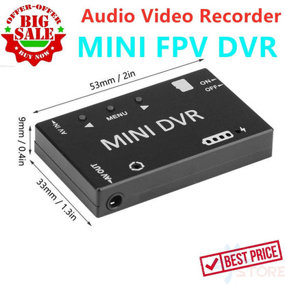 Mini FPV DVR Module NTSC/PAL Switchable Built-in Battery Video Audio FPV Recorder for RC Models Racing FPV Drone - RCDrone