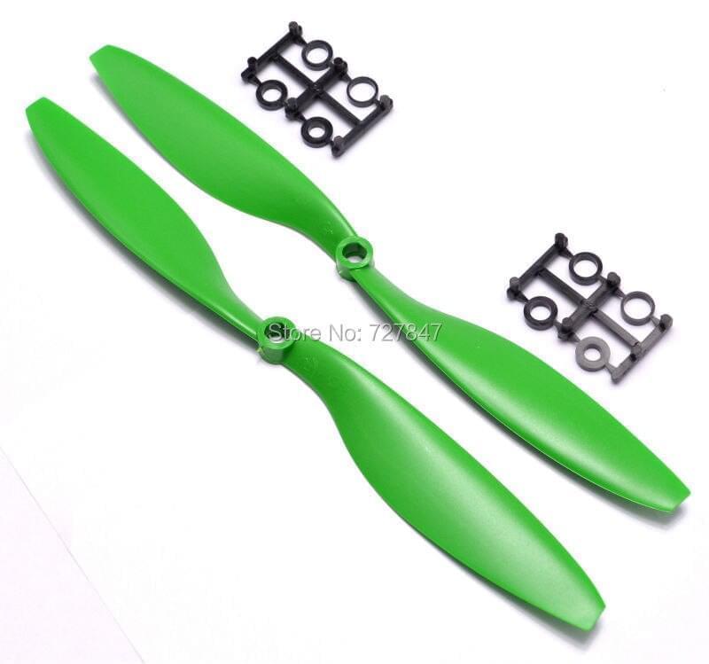 1045 Propellers - 2 pairs 10'' Blade Propeller RC 4-axis X-axis Aircraft UFO Airplane quadcopter Green - RCDrone
