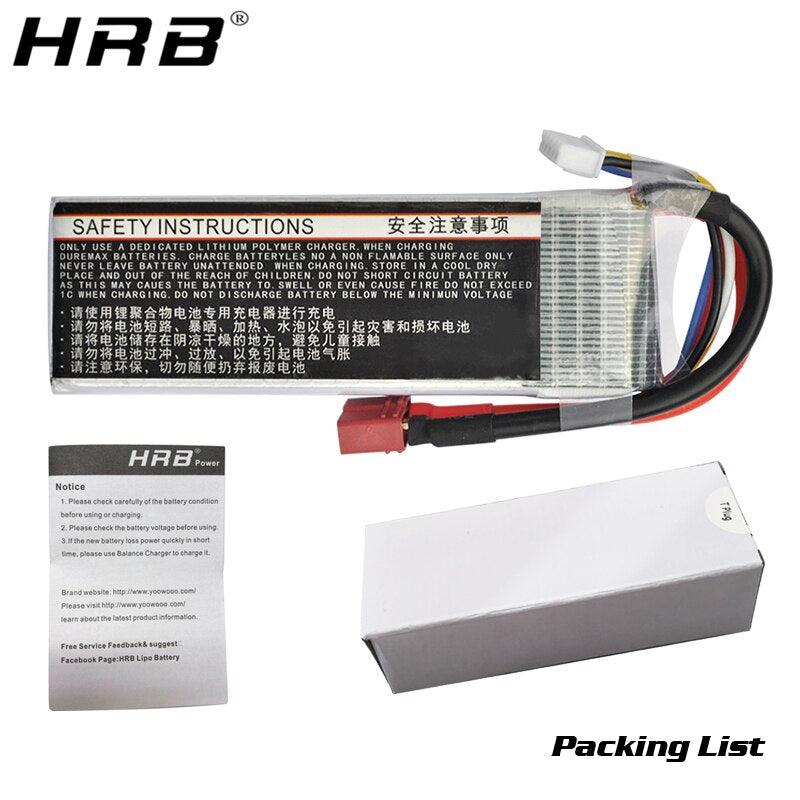 HRB 14.8V Lipo Battery 4S 5200mah - T Deans XT60 XT90 EC5 For Racing Airplanes Car Monster Truck Fishing Boat RC Parts 50C - RCDrone