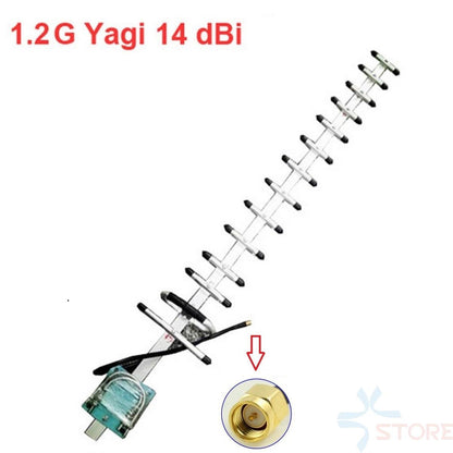 14dbi 1.2G Yagi antenna 1180-1220mhz 1.2Ghz wireless transceiver antenna yagi antenna 14 unit SMA with 3m cable for fpv - RCDrone