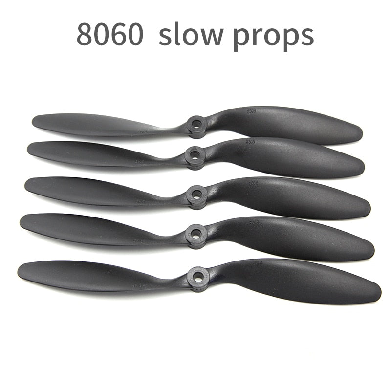 10pcs/lot 8060  Black propeller - 2 blade paddle slow props for fixed wings RC airplane