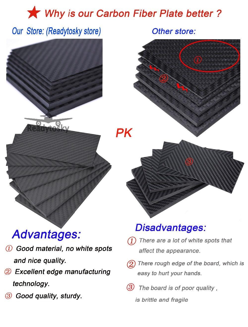 400mm X 200mm Real Carbon Fiber Plate Panel Sheets 0.5mm 1mm 1.5mm 2mm 3mm 4mm 5mm Thickness Composite Hardness Material - RCDrone