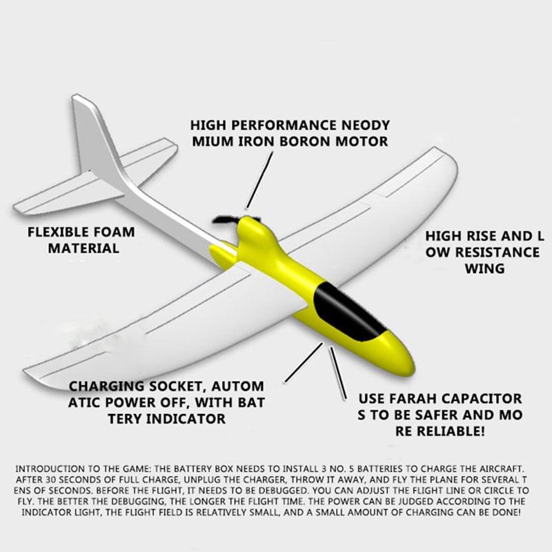 RC 飛行機コンデンサ電動手投げグライダー DIY 飛行機モデル手