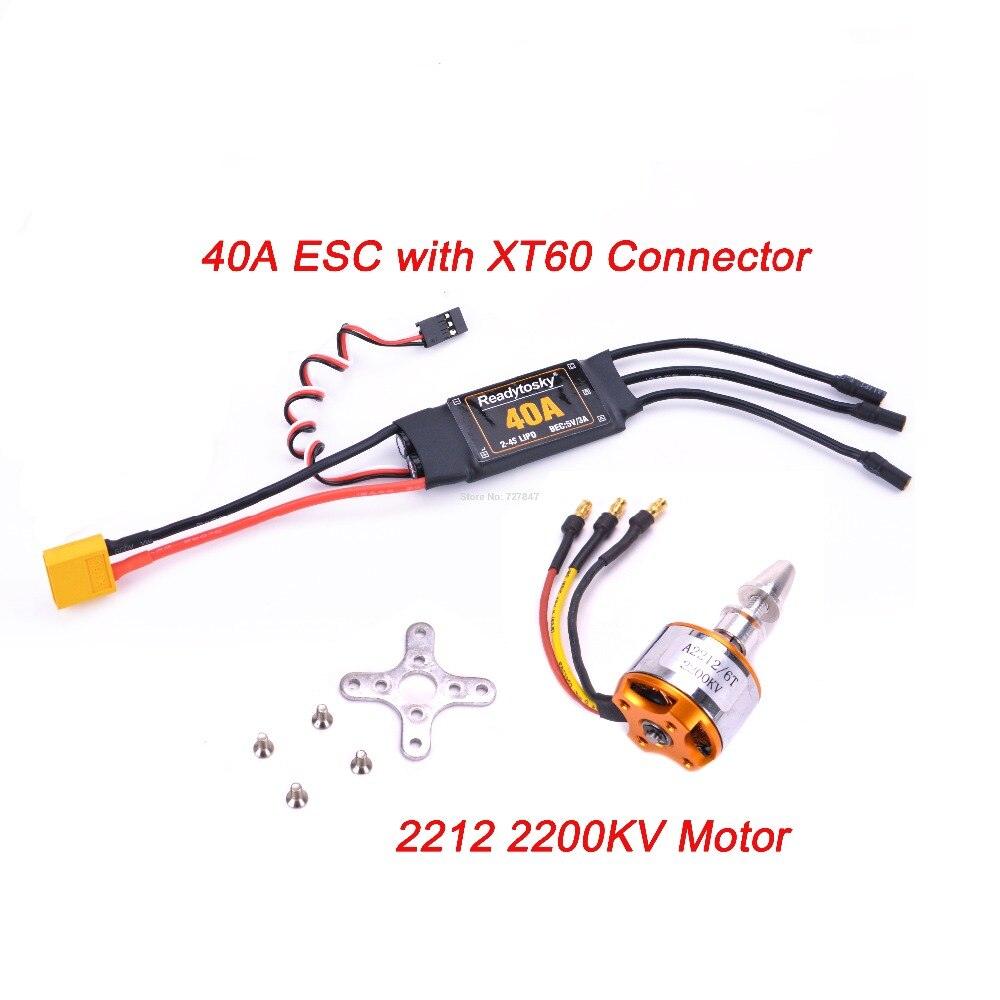 A2212 2212 1400KV / 2200KV Brushless Motor 40A ESC 6035 / 8060 Propeller SG90 9G Micro Servo for RC Fixed Wing Plane Helicopter - RCDrone