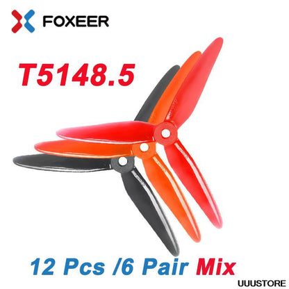 24pcs/12 pairs DALPROP SpitFire T5148.5 5148 3 blade 7mm Propeller Dynamic Balance Props CW CCW Born for RC FPV Racing Drone - RCDrone