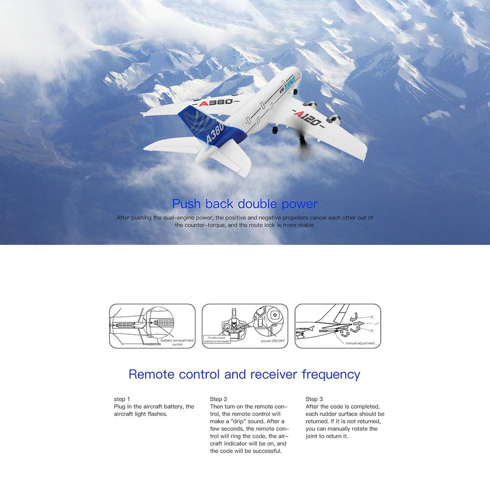 Wltoys RC Plane 3CH 2.4G EPP RC Airplane Fixed-wing RTF Airbus A380 Double  powered