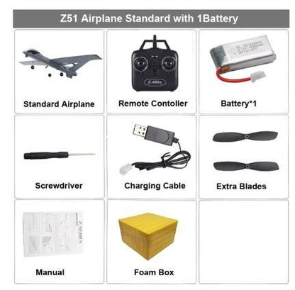 Z51 Glider Plane Hand Throwing foam drone RC airplane model Fixed wing toy 20 Minutes Fligt Time Wingspan juguete toys for boys - RCDrone