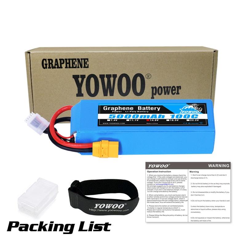 Yowoo Graphene Lipo 3S 4S 6S Battery - 11.1V 14.8V 22.2V 2200mah