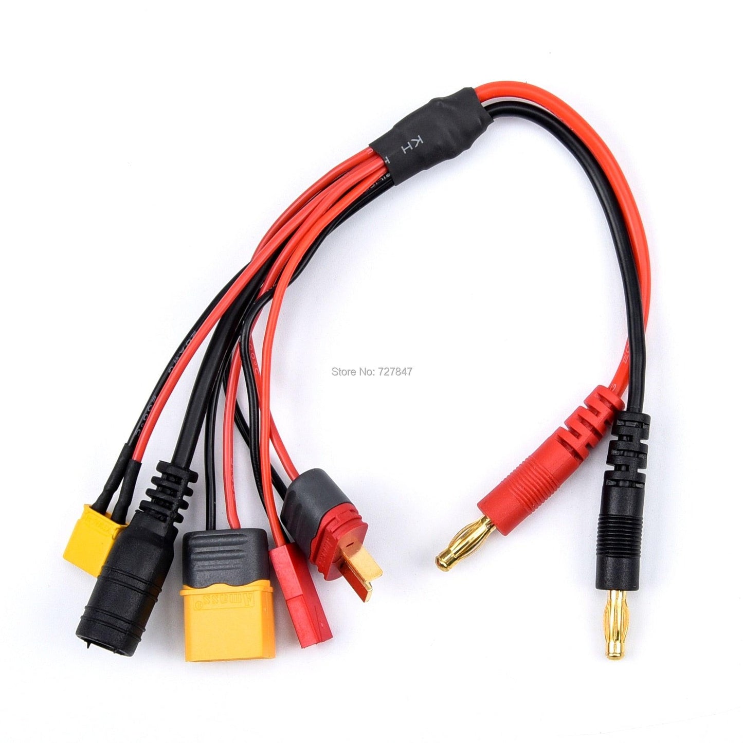 FPV Racing Drone Charger Adapter Cable - 20cm 16AWG 4.0mm Banana Plug XT60 to 18awg XT60 XT30 DC5.5 Charger Adapter Cable for IMAX B6 ISDT Charger - RCDrone