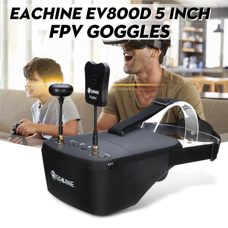 Eachine EV800D FPV Goggle - 5.8G 40CH 5 Inch 800*480 Video Headset HD DVR Diversity FPV Drone Goggles With Battery For RC Model RC Drone Parts - RCDrone