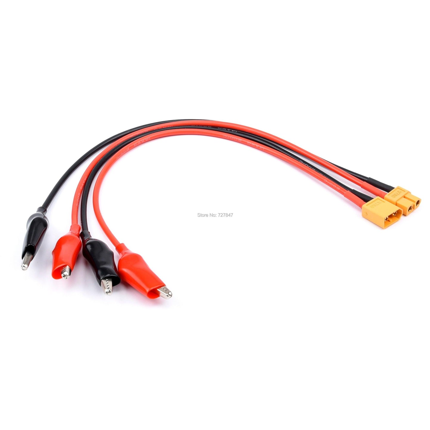 FPV Drone Charger Cable - Universal Charger Cable XT60 Male / Female to Crocodile Clip Conector Plug 14Awg Wire Cable - RCDrone