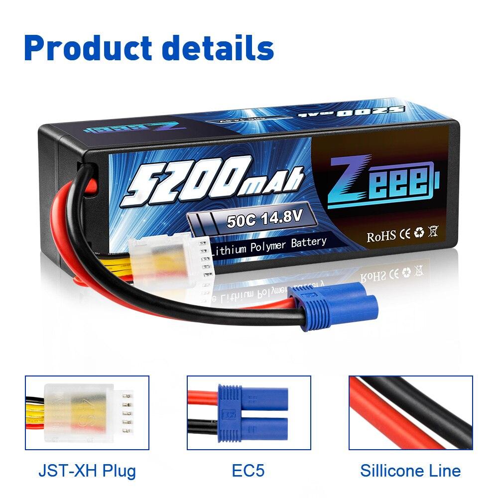 Zeee 4S 14.8V 5200mAh 50C リポ バッテリー EC5 プラグ付き ハード