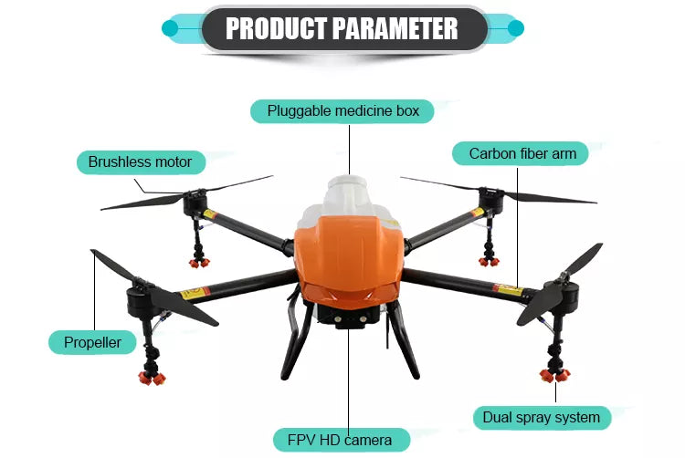 JTI M32S 16L Agriculture Drone - Carbon Fiber Frame 4 Axis Heavy Load 16kg Professional Agriculture Spray Drone UAV Flying UAV Drone Crop Sprayer - RCDrone