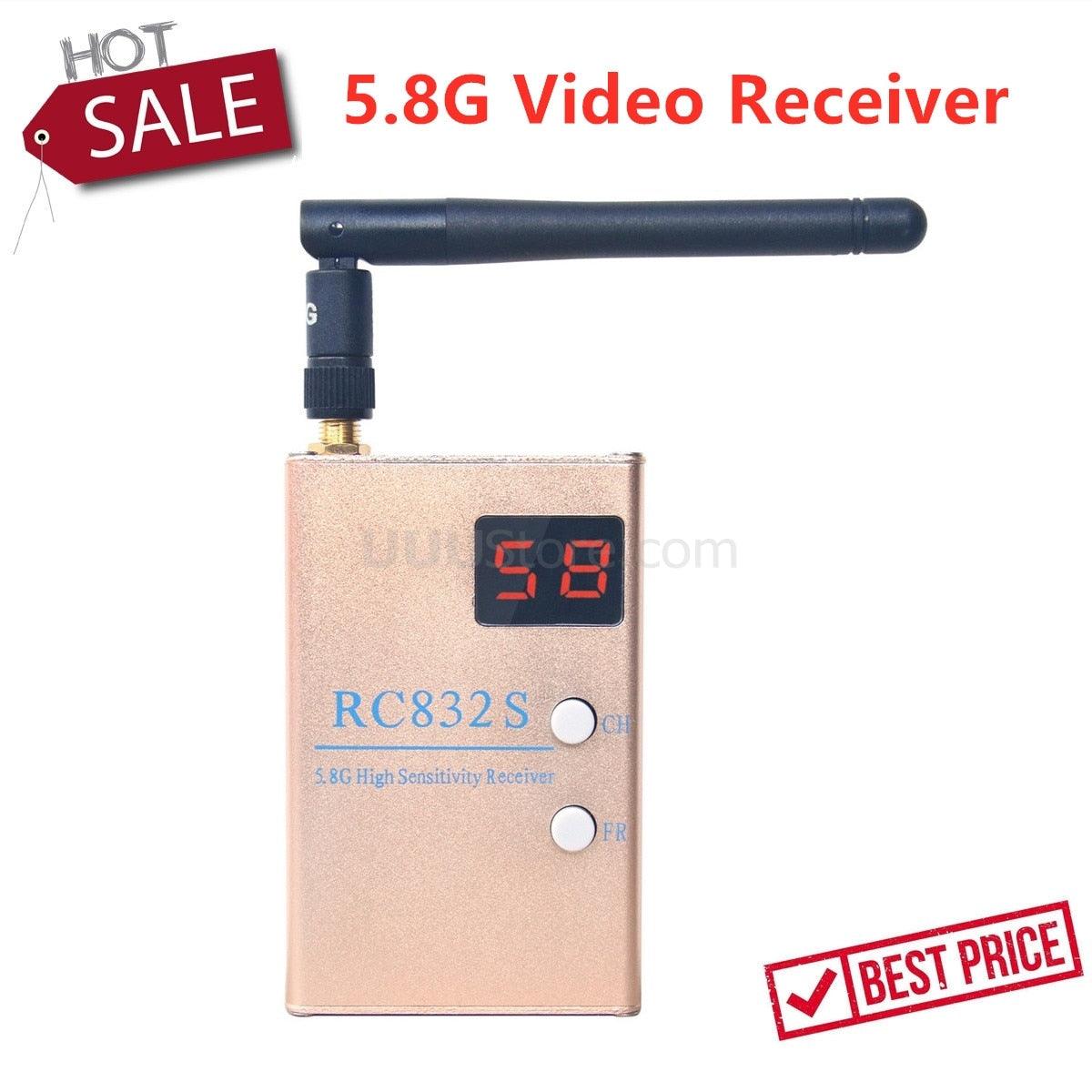 RC832S Receiver - FPV 5.8G 5.8GHz 48 Channels Video Receiver With A/V and Power Cables Same As RC832 RC832H For FPV Racing Drone - RCDrone