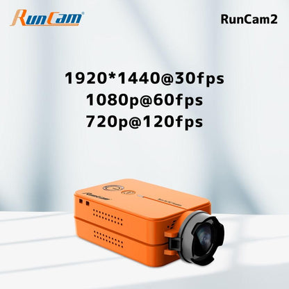 RunCam2 Black Light Action Mini Outdoor Sport Drone Shooting Video Camera Recorder 1080P 60FPS HD Wi-Fi APP Replaceable Battery - RCDrone