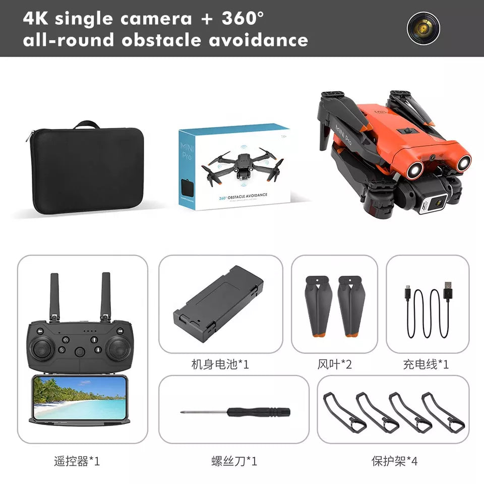 E63 Drone - RC Drone Obstacle Avoidance Optical Mini RC Quadcopter Drone with 4K Dual HD Camera and GPS - RCDrone