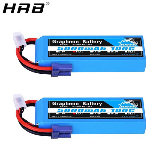 2PCS Yowoo Graphene Battery Lipo 3S 4S 6S 11.1V 14.8V 22.2V 2200mah 5000mah 6000mah 3000mah XT60 XT90 EC5 100C RC Drone FPV Helicopter Airplane Car Toys Parts - RCDrone