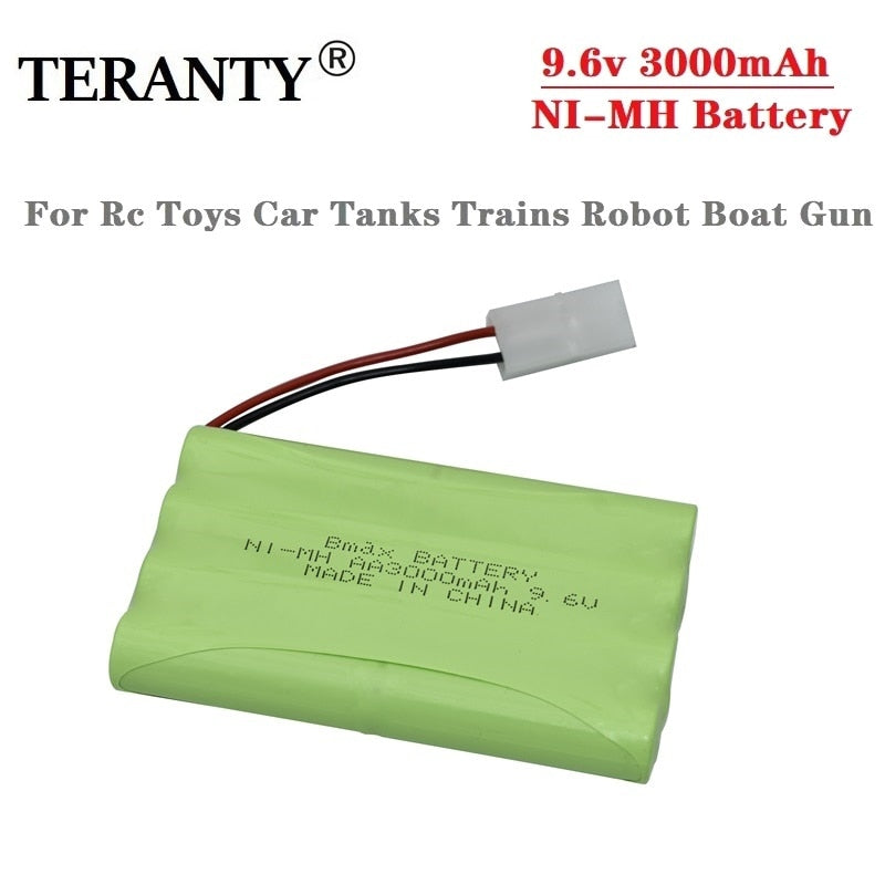 Teranty 9.6v 3000mah Rechargeable Battery, TERANTY 9.6v 300OmAh NI-MH Battery For Rc To