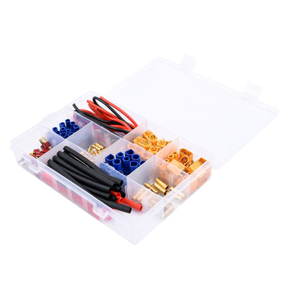 76pcs T-Plug / XT60 / XT90 / EC3 /EC5 Male &Female Plug Adapter Connectors Silicone Wire and Shrink Tubing Kit for RC Car /Frame - RCDrone