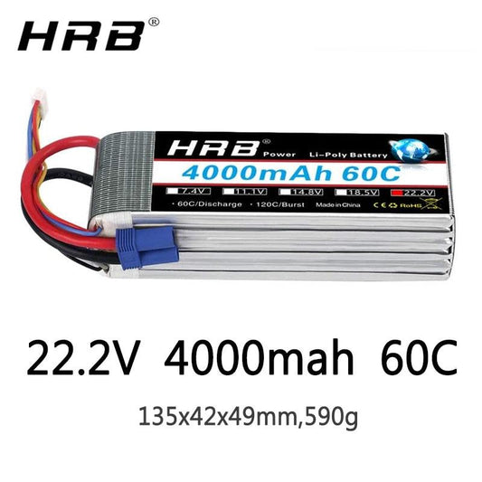 HRB 22.2V 4000mah Lipo 6S Battery - XT60 Deans T XT90 EC5 For MultiCopter Quadcopter Racing Airplane Buggy Cars Truck RC FPV Drone Parts - RCDrone