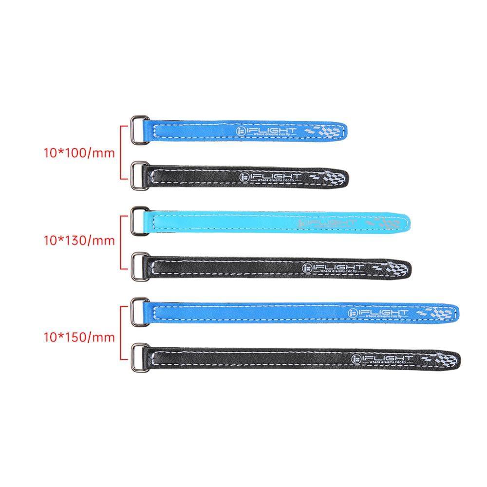 10pcs iFlight Battery Straps - 10mm width 10x130mm/10x150mm Microfiber PU Leather Battery Straps/Non-slilp Strap Belt Iron buckle for FPV Battery - RCDrone