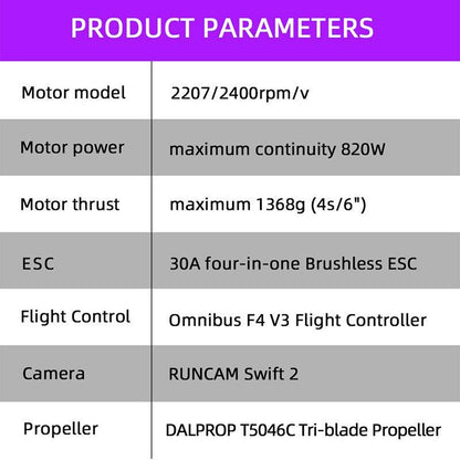 TCMMRC RC Drone FPV Beginner - 220mm FPV Racer RC Drone Omnibus F4 5.8G 40CH 30A Dshot600 2207 2400KV 600TVL CCD ARF - RCDrone