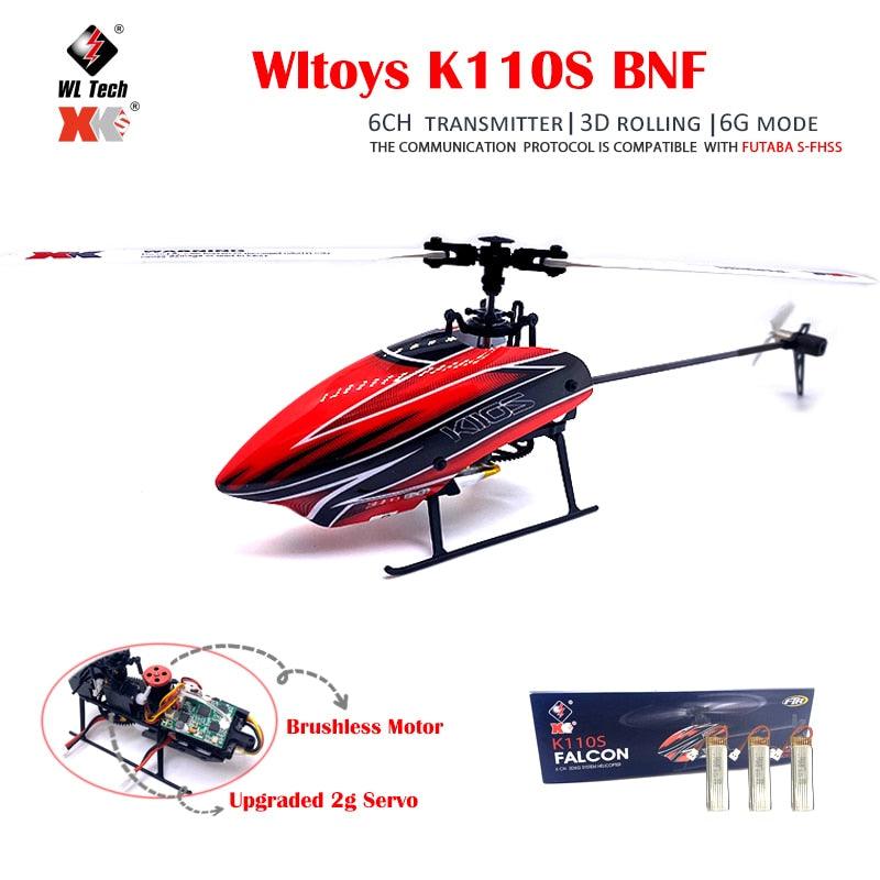 Wltoys XK K110s RC Helicopter - BNF 2.4G 6CH 3D 6G 6-Axis System Brushless Motor RC Quadcopter Remote Control Drone Toys For Kids Gifts - RCDrone