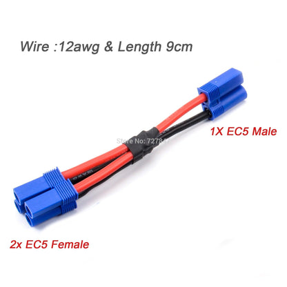 XT60 XT30 XT30U T Plug EC5 EC3 EC2 JST Parallel Battery Connector Cable Extension Y Splitter Plug Adapter for FPV Drone RC parts - RCDrone