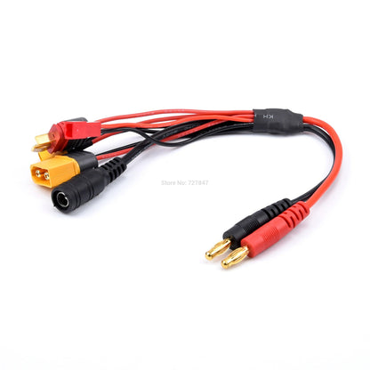 FPV Racing Drone Charger Adapter Cable - 20cm 16AWG 4.0mm Banana Plug XT60 to 18awg XT60 XT30 DC5.5 Charger Adapter Cable for IMAX B6 ISDT Charger - RCDrone