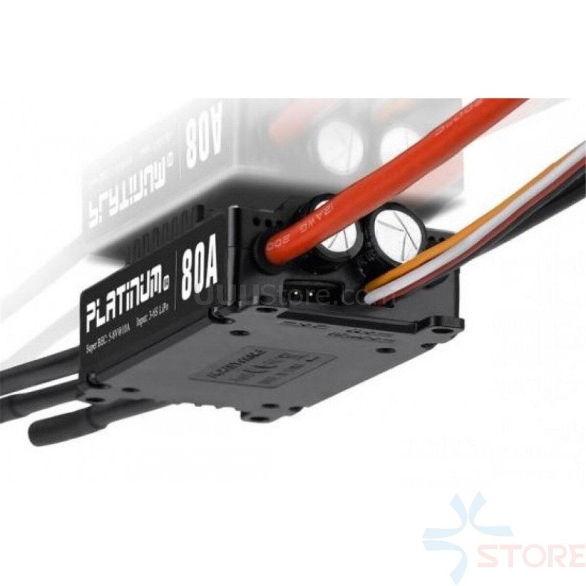 HobbyWing Platinum 80A V4 ESC 3S-6S BEC 5-8V 10A for 450L-500 Class Heli RC Drone Aircraft Helicopter - RCDrone