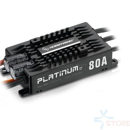 HobbyWing Platinum 80A V4 ESC 3S-6S BEC 5-8V 10A for 450L-500 Class Heli RC Drone Aircraft Helicopter - RCDrone