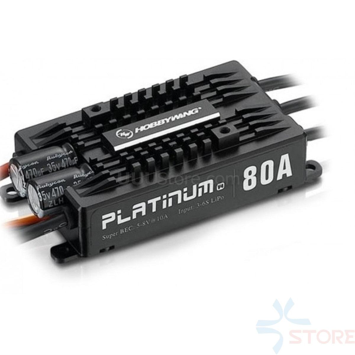 HobbyWing Platinum 80A V4  ESC 3S-6S BEC 5-8V 10A for 450L-500 Class Heli RC Drone Aircraft Helicopter