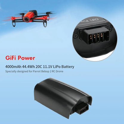 Upgrade Lipo Battery For Parrot Bebop 2 Drone Battery 4000mAh 11.1V Upgrade Rechargeable Lipo Battery For RC Quadcopter Parts Modular Battery - RCDrone