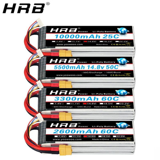 2PCS HRB Lipo Battery 2S 3S 4S 6S 11.1V 14.8V 5000mah 6000mah 3300mah 4000mah EC5 T PLUG XT60 RC Parts - RCDrone