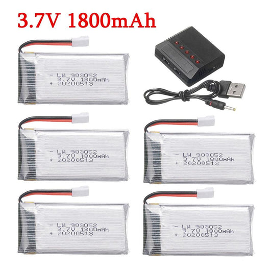 sea jump Accessories 5PCS 850mah Lithium Battery + 5in1 Charger for SYMA  X54HW X54HC X56 X56W Quadrocopter Spare Parts Drone Battery