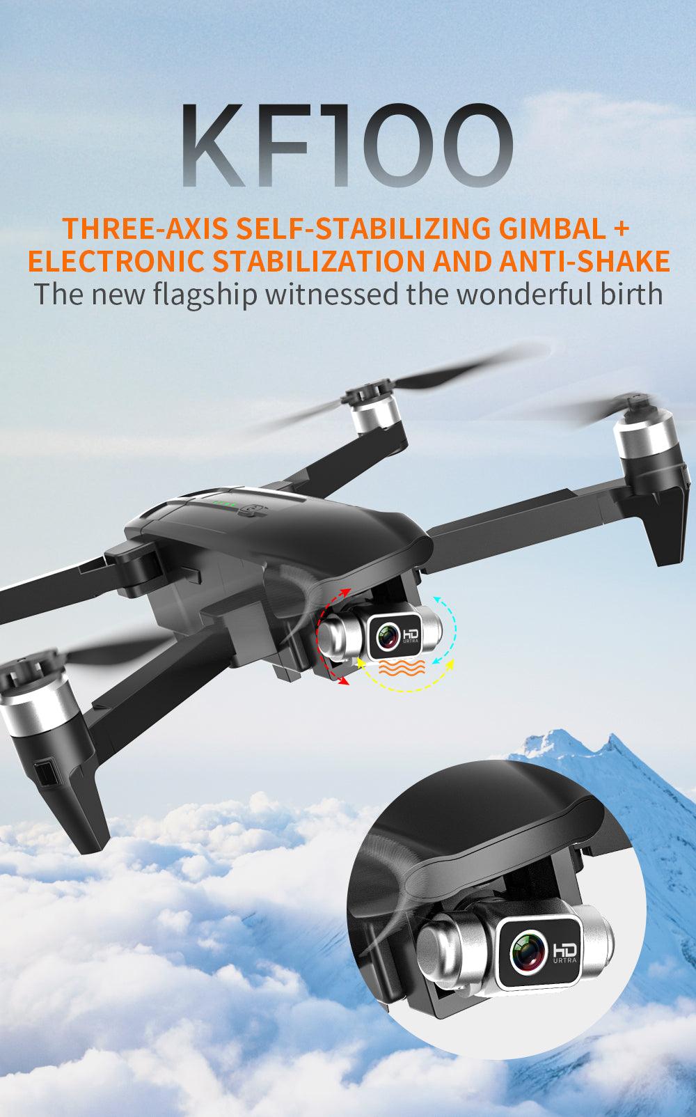 KF100 Drone - 3-Axis Gimbal GPS 6K HD ESC HD Camera RC Quadcopter Brushless Motor Professional Camera Drone - RCDrone