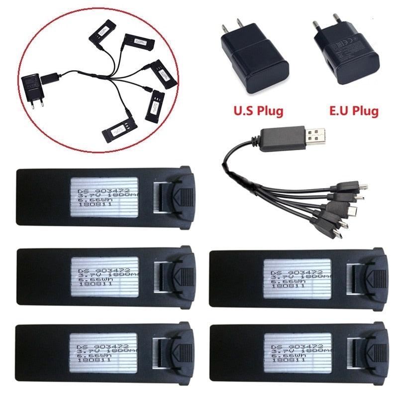 3.7V 1800mAh Drone battery Charger Sets for JD-20S JD20S YH18S GPS RC Quadcopter spare parts for JD-20S PRO drone Modular battery - RCDrone