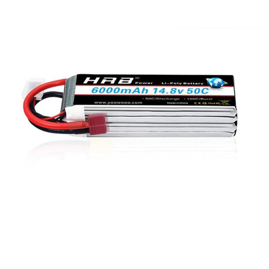 HRB 4S 14.8V Lipo Battery 6000mah - 50C Deans XT60 T EC5 XT90 Cars Quadcopter Helicopter Racing Airplanes Boat - RCDrone