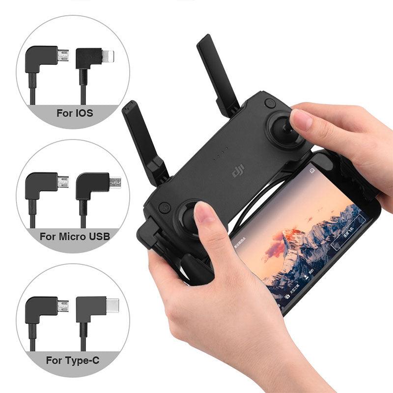 Cavo dati intrecciato da micro USB a USB-C per DJI Spark/Mavic Cavo dati intrecciato da micro USB a USB-C per DJI Spark/Mavic