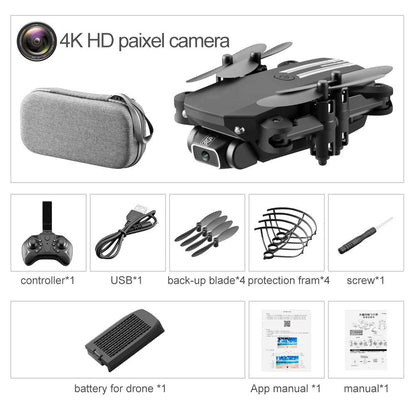 XKJ Mini Drone 4K 1080P 480P Camera RC Foldable Quadcopter WiFi Fpv Air Pressure Altitude Hold Black And Gray Dron Toy For Kids - RCDrone